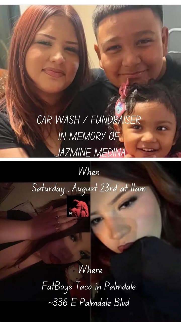 Fundraiser for Jazmine Medina who was hit by a car last week...