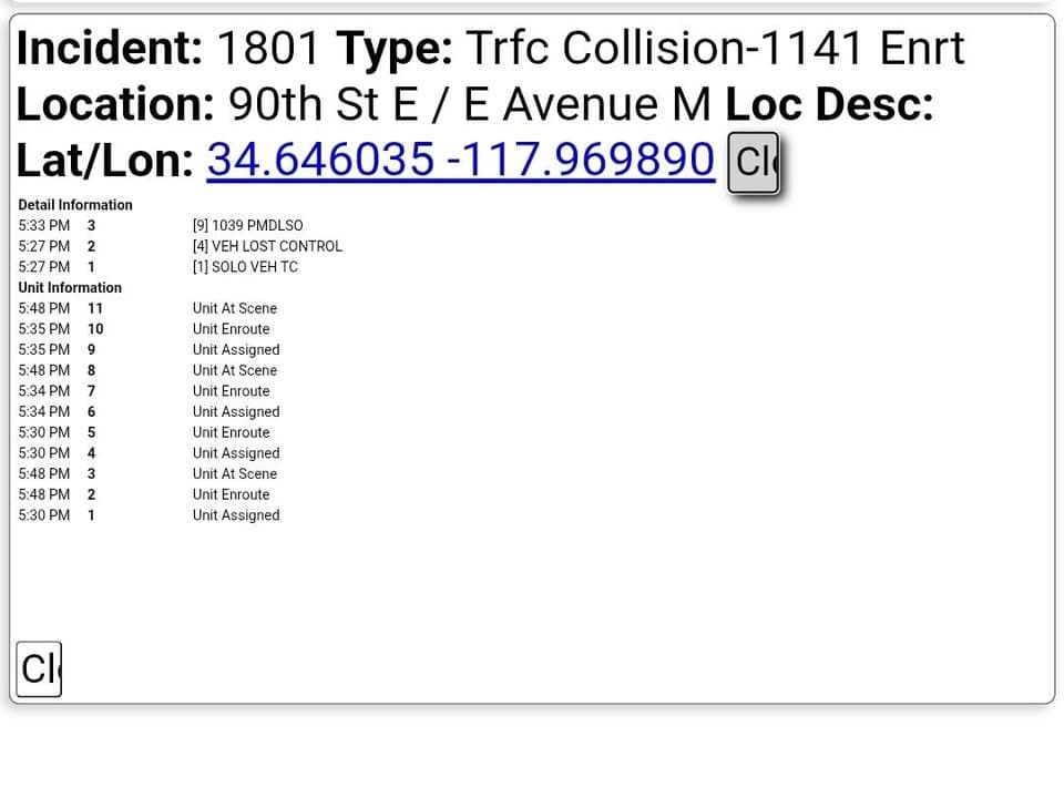 11-79.....90th Street East between Avenue M and N....solo vehicle collsion, vehicle lost...