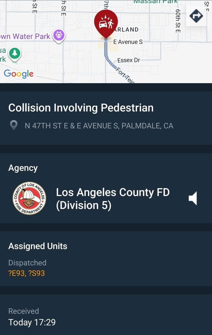 902T/902R....47th Street East and Avenue S....vehicle vs bicycle, male rider has injuries....sheriff...