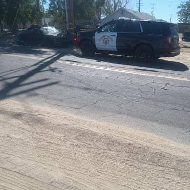 Camaro vs pole earlier today on Mojave Tropico and Rosamond Blvd. CHP...
