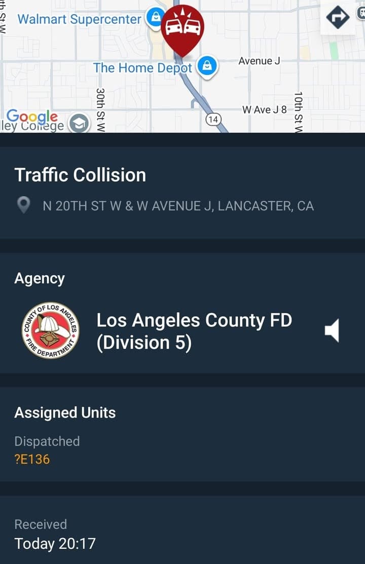 902T/902R....Avenue H and 20th Street West....vehicle vs motorcycle....sheriff and FD enroute code...
