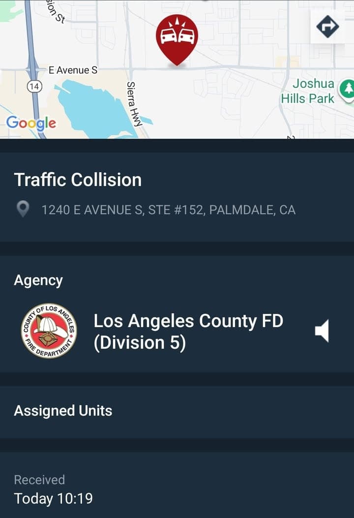 901T/902R....1240 East Avenue S at Mountain Shadows apartments....two vehicle collsion inside complex...