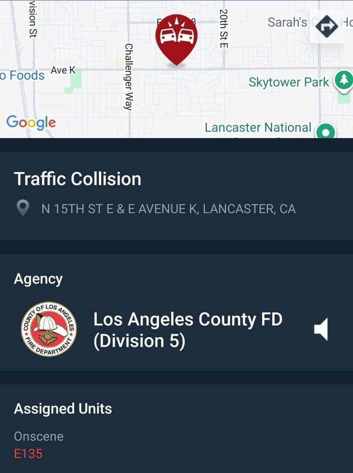 902T/902R....15th Street East and Avenue K.....two vehicle collsion, unknown injuries....sheriff and FD...