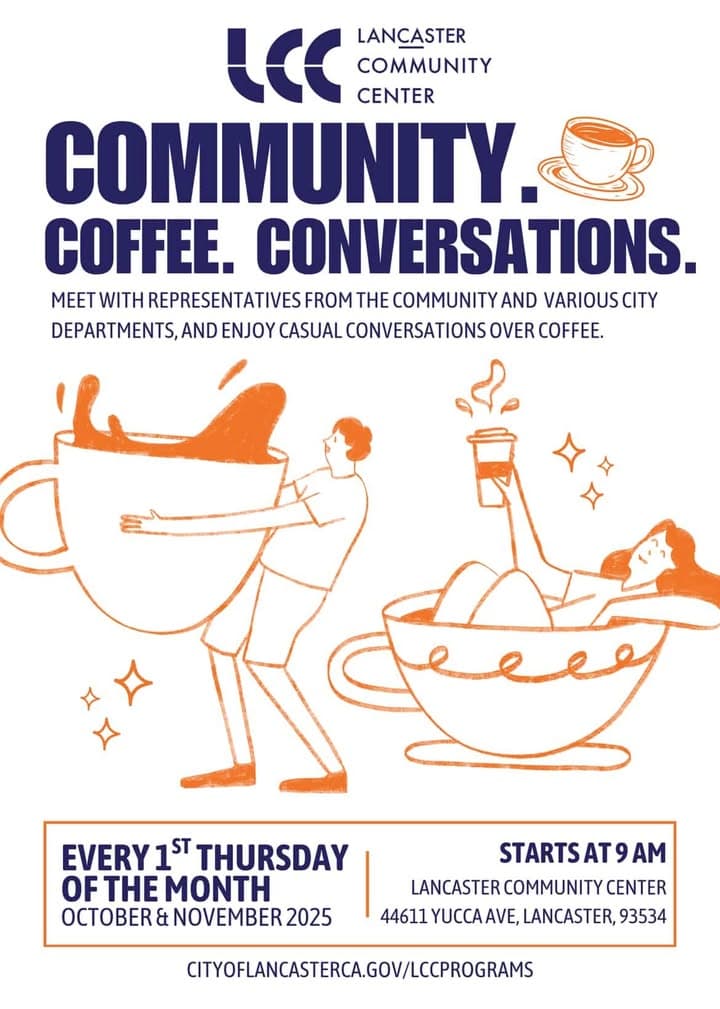 The Lancaster Community Center is hosting A monthly Community. Coffee. Conversations. And...