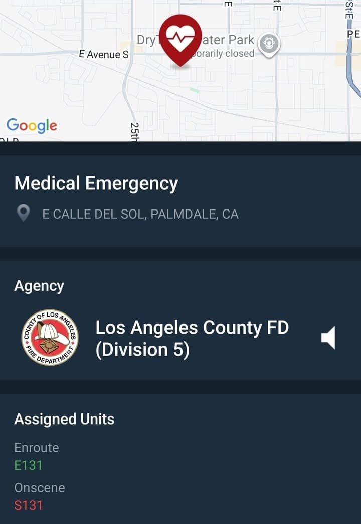 902R....30th Street East and Avenue S-2 (Calle Del Sol)....male adult not conscious...