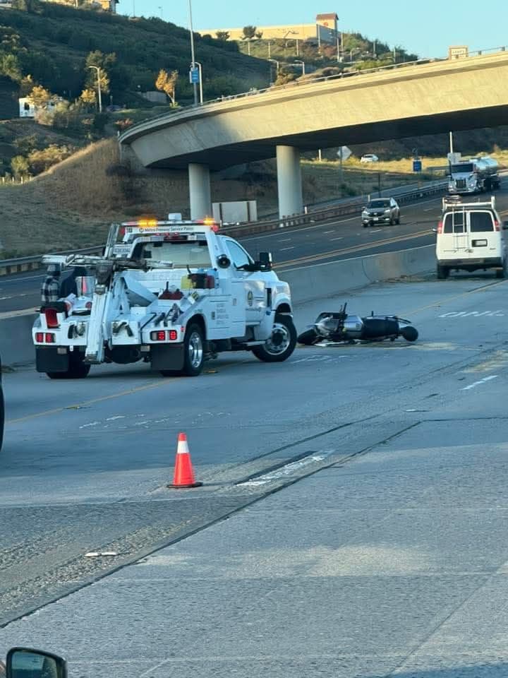 11-79…SB14 at Via Princessa…3 vehicle traffic collision…motorcycle vs white van vs sedan…rider...