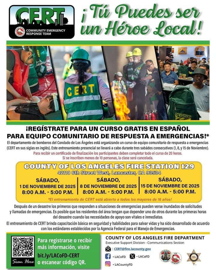 Spanish Basic CERT Training Class at Fire Station 129 on November 1,...