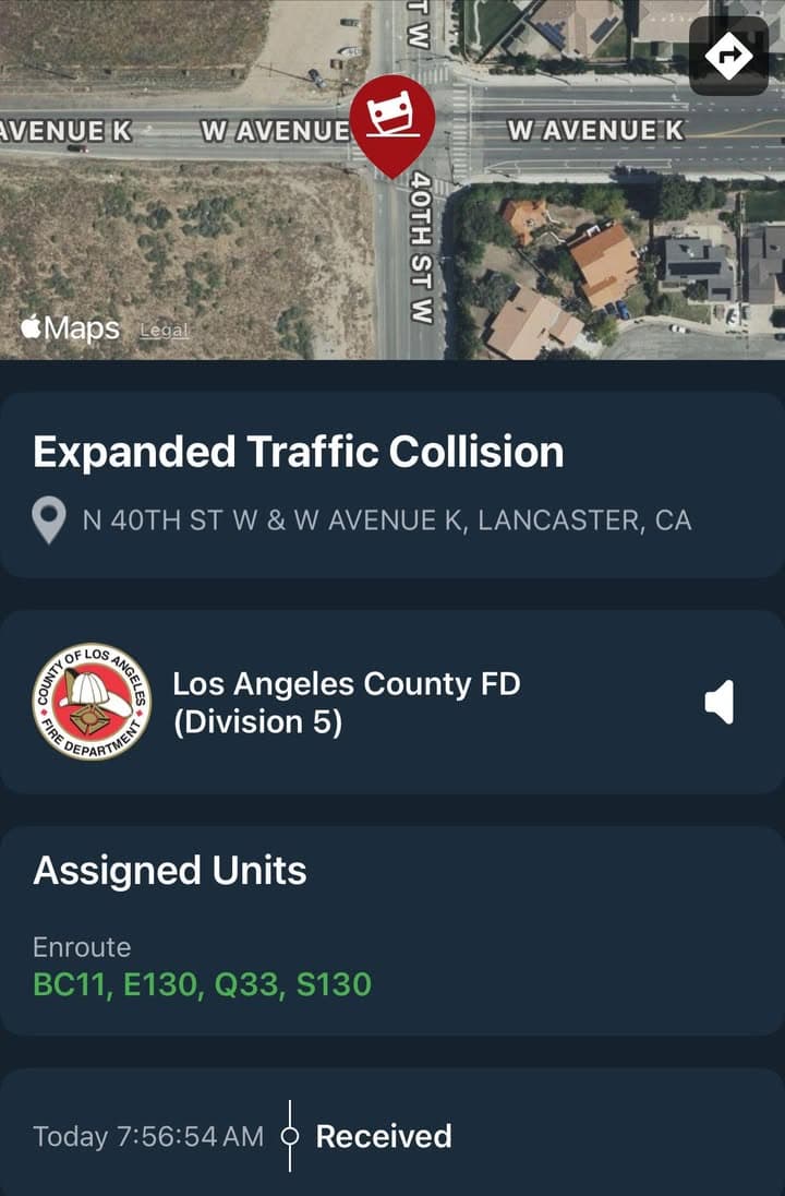 902T/902R…40th Street West and Avenue K…reported traffic collision with possible entrapment…Sheriff and...