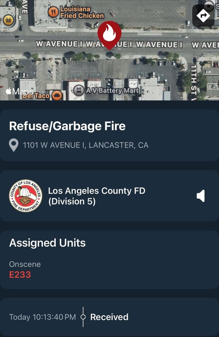 904T/914F…1101 W. Avenue I…rubbish fire behind Dollar Tree…caller states fire close to...