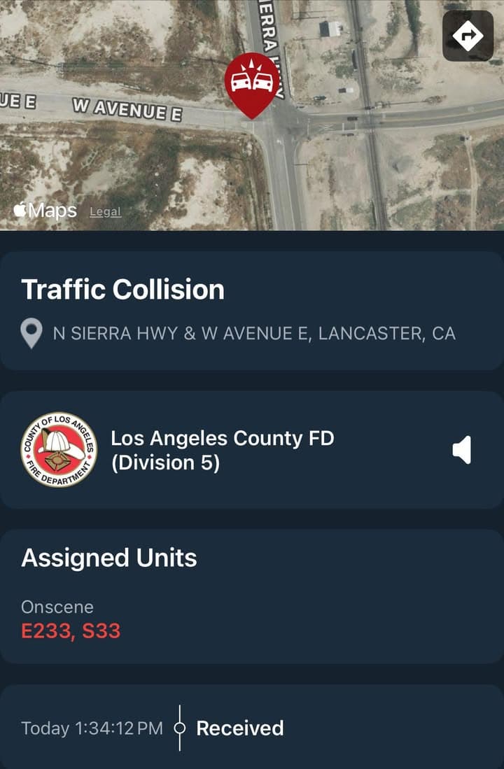 11-79…Sierra Highway and Avenue E…multi-vehicle traffic collision including a big rig…CHP, Sheriff...