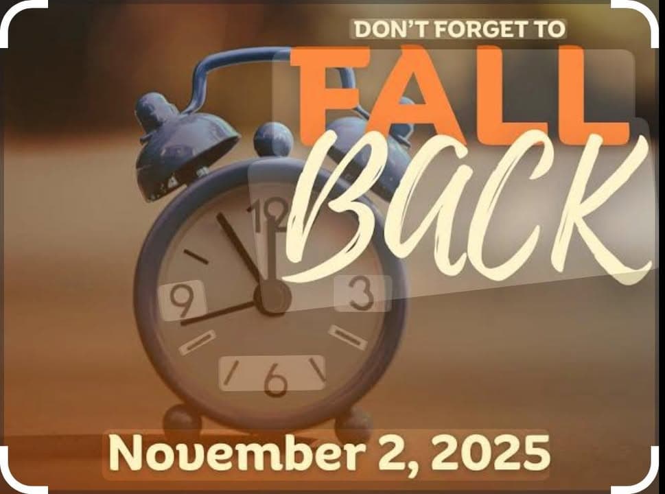 Don’t forget to turn back your clocks tonight. Well, officially tomorrow at...