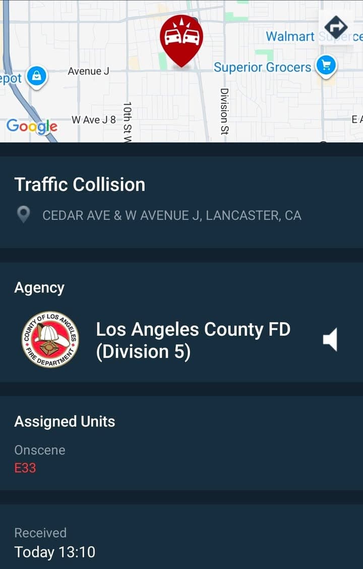 902T/902R....Avenue J and Cedar....two vehicle collsion....sheriff and FD enroute code 3