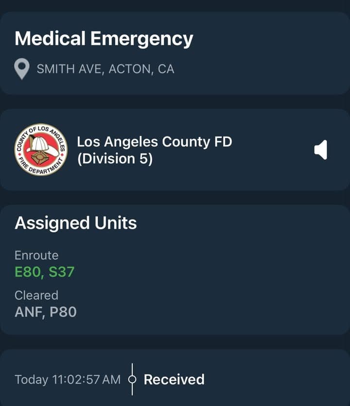 902R…Smith Avenue and 3rd Street…person in full arrest, not breathing…Sheriff and FD...
