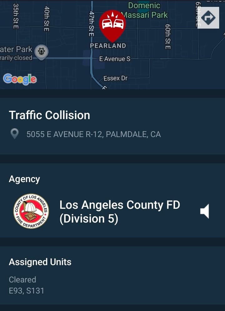902T/902R....55th Street East and Avenue R-12....two vehicle head on collsion....sheriff and FD...