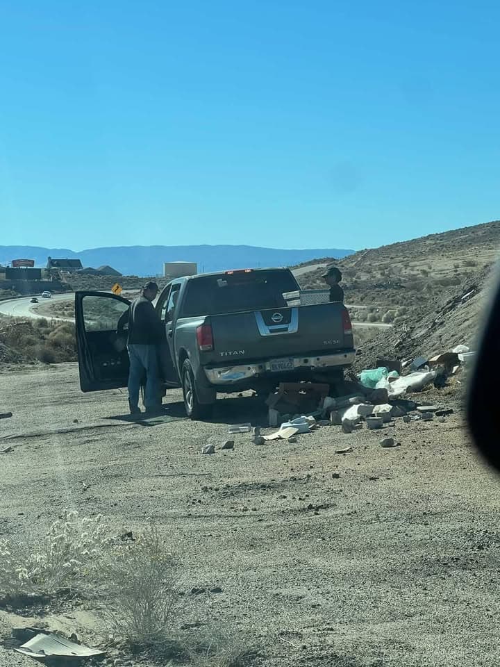 Illegal dumping just north of Rosamond Blvd on Sierra Highway.