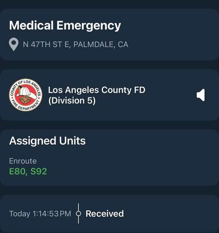 902R/911B…37311 47th Street East…female, 82, unresponsive, not breathing…Sheriff and FD enroute code...