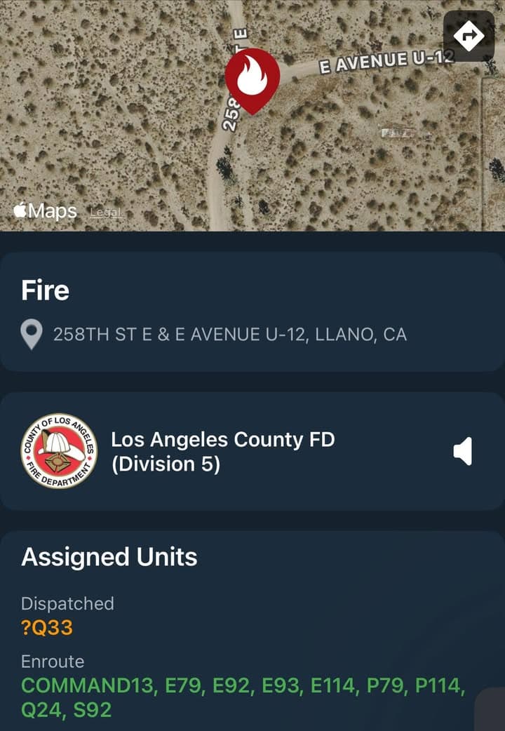904…258th Street East and Avenue U12…unknown fire type…FD enroute code 3 UPDATE:...
