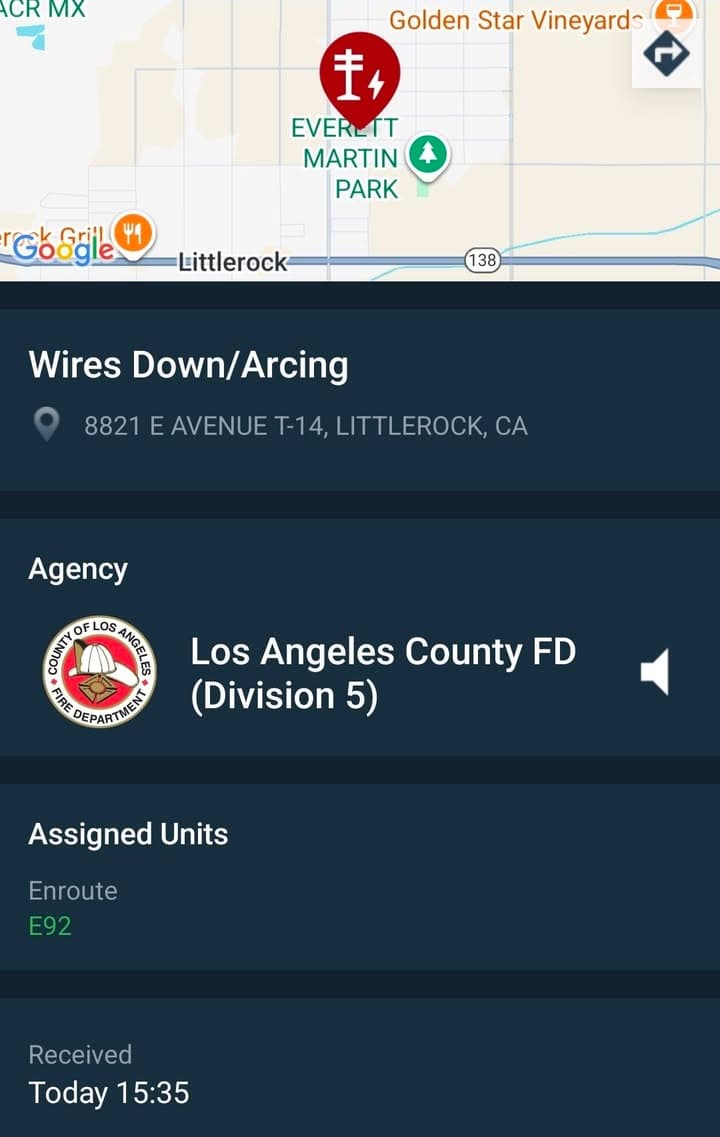 Wires down on Avenue T-14 between 87th and 89th Street East