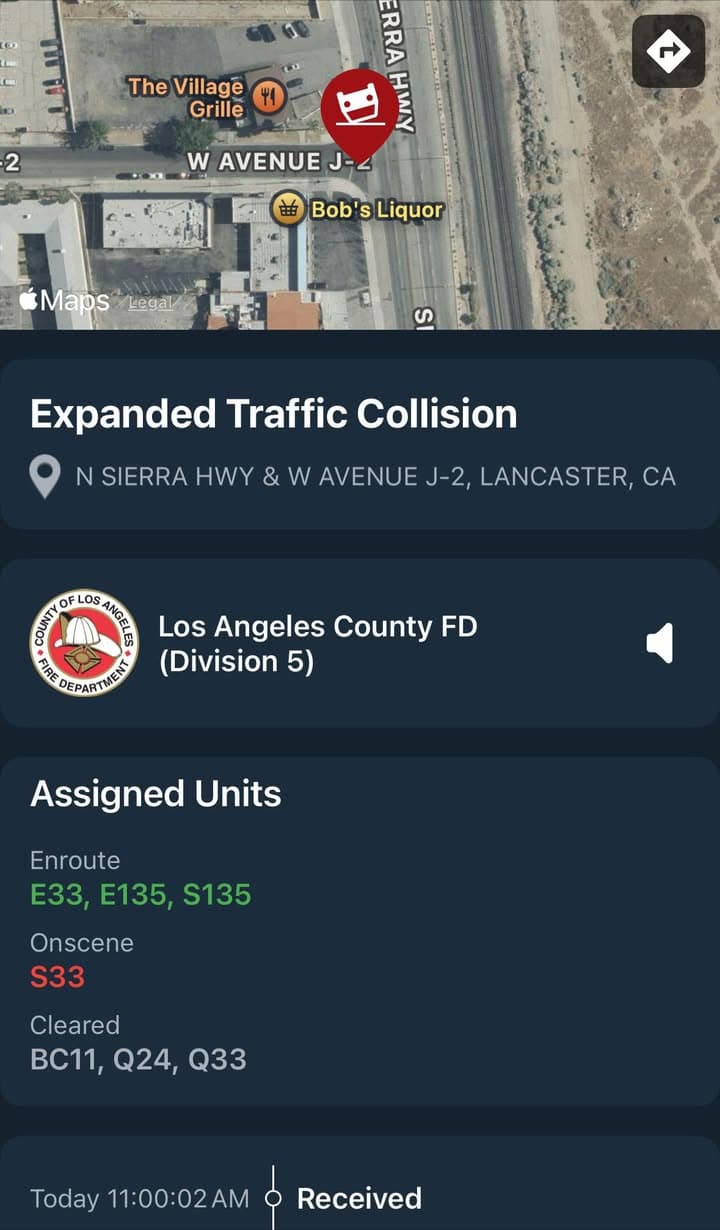 902T/902R…Sierra Highway and Avenue J2…deputy on scene of a vehicle rollover and...