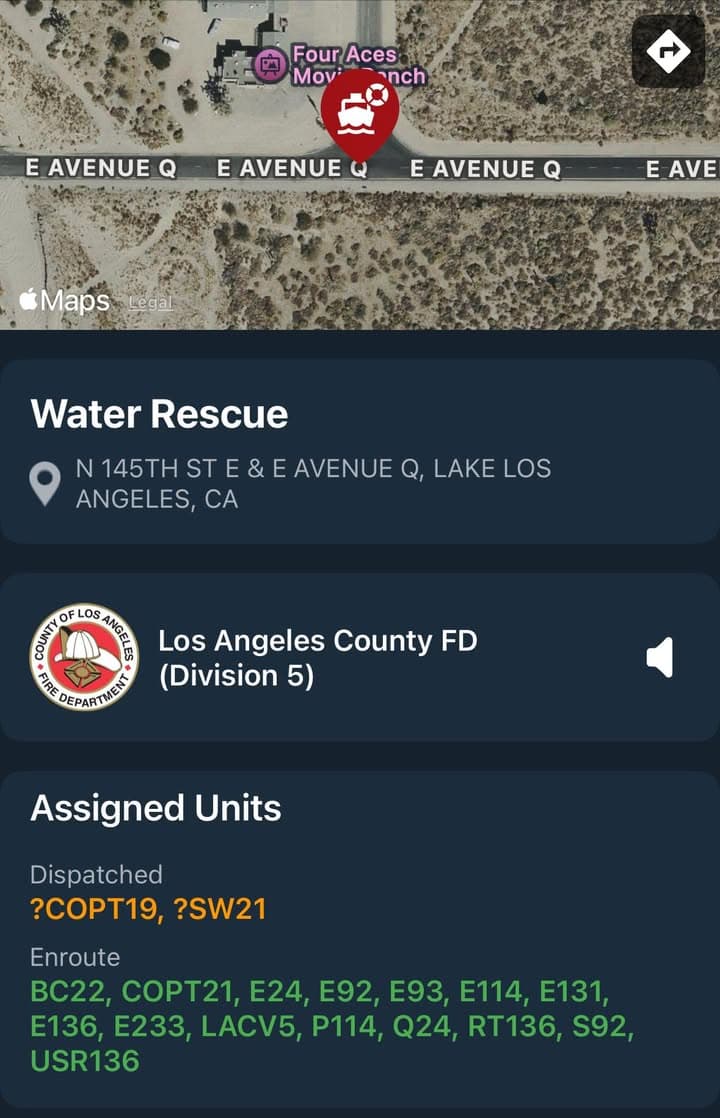 ****WATER RESCUE**** Roadway Flooding…145th Street East and Avenue Q…smalll sedan attempted to...