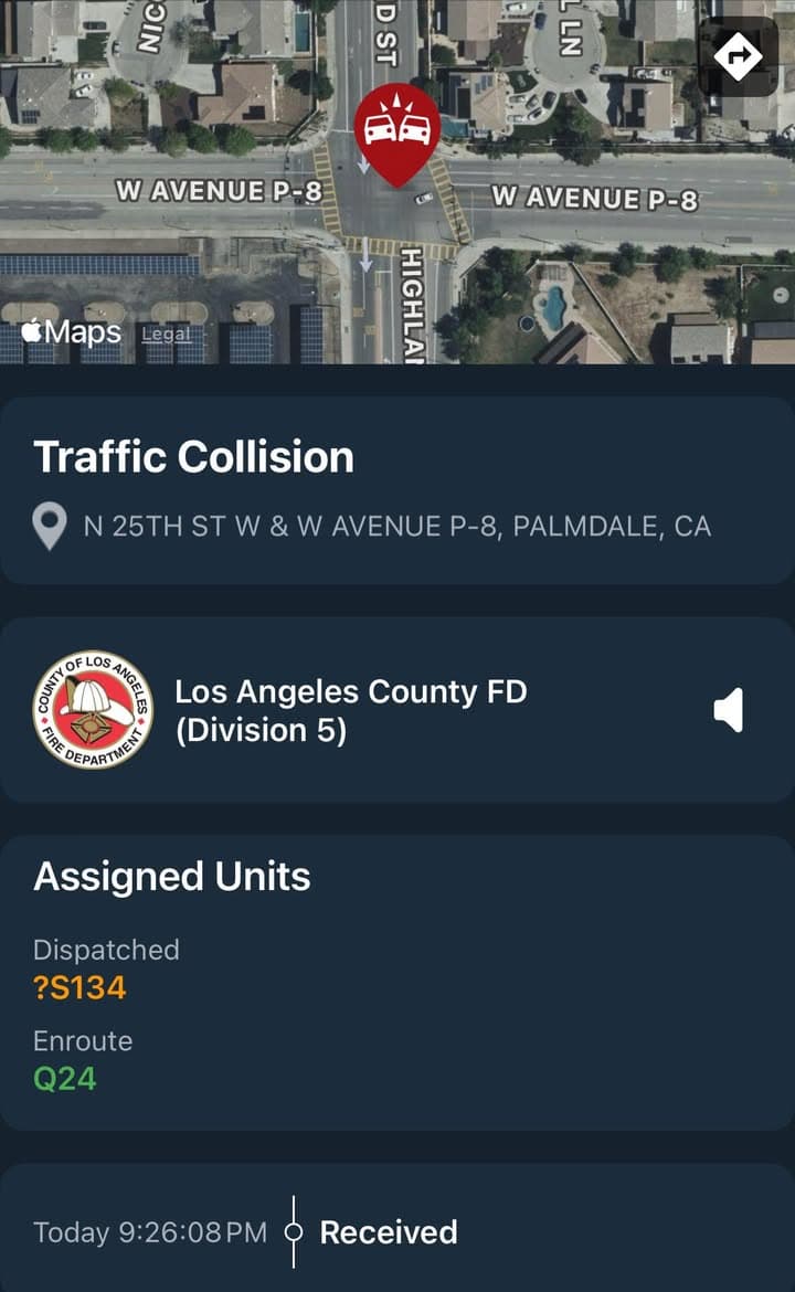 901T/902R…30th Street West and Avenue P8…caller sees traffic collision in intersection…white Chevy...