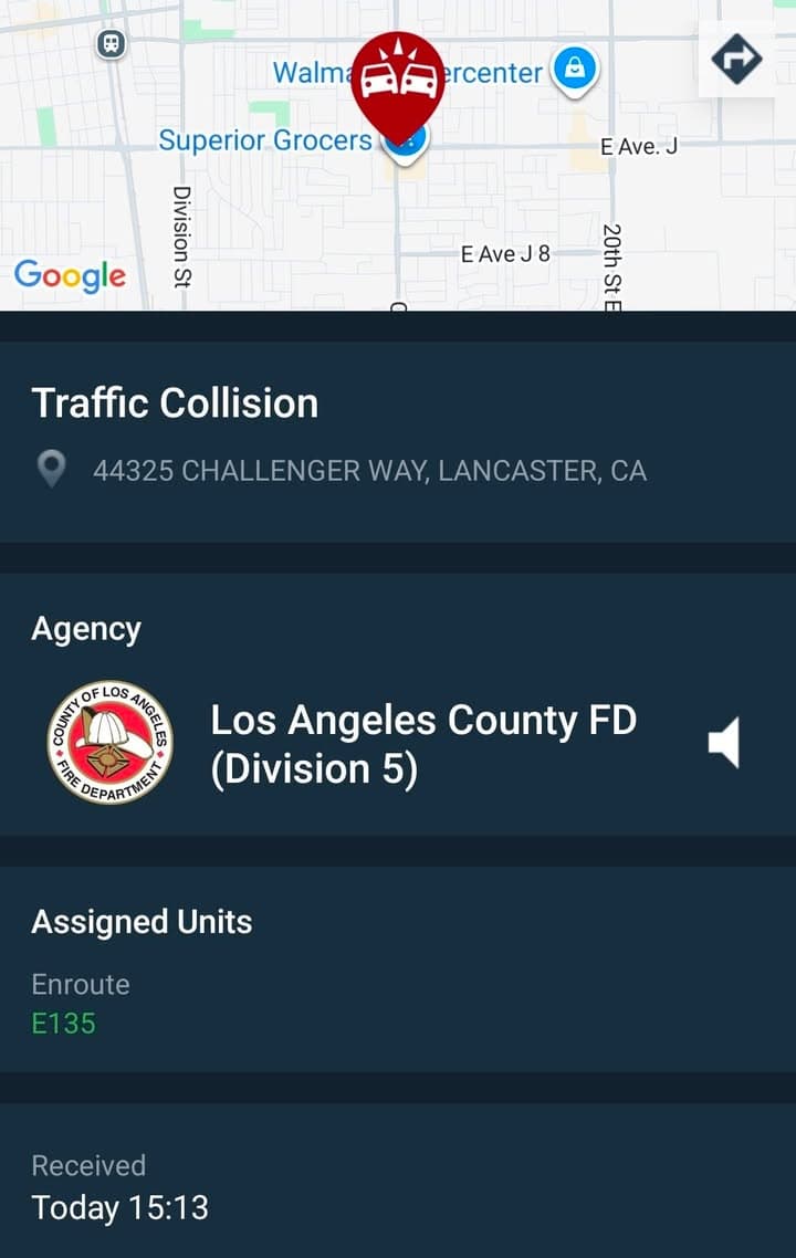902T/902R....Challenger Way and Avenue J....two vehicle collsion, blue truck vs blue sedan....sheriff...