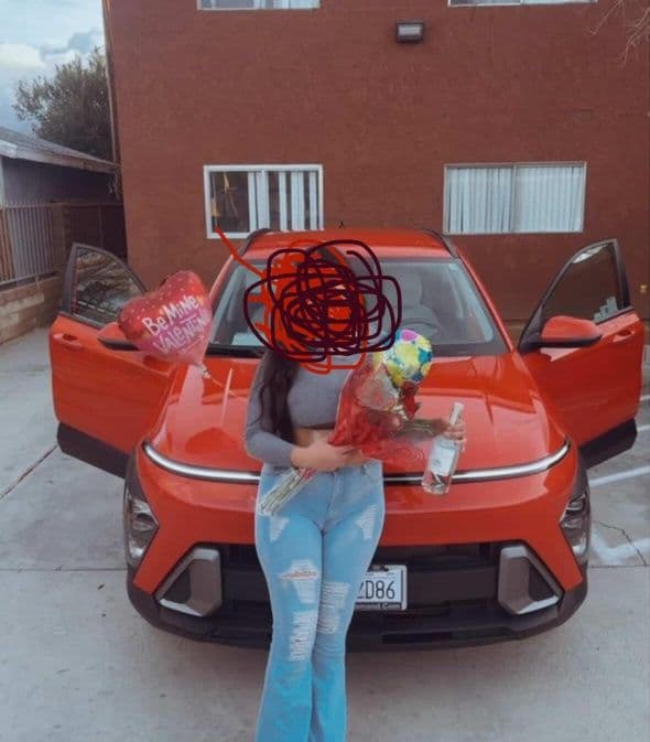 STOLEN Orange Hyundai Kona was taken from the Santa Fe Apartments near...