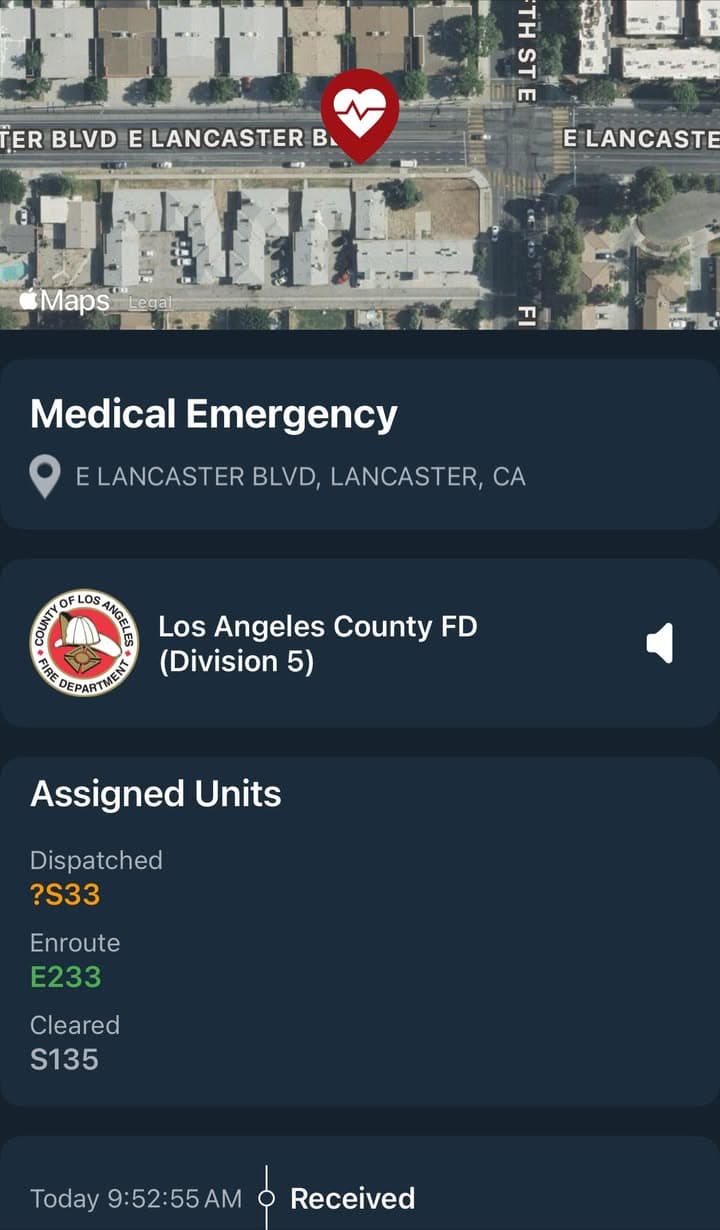 929/902R…400 block E. Lancaster Blvd…FD enroute to location for report of a...
