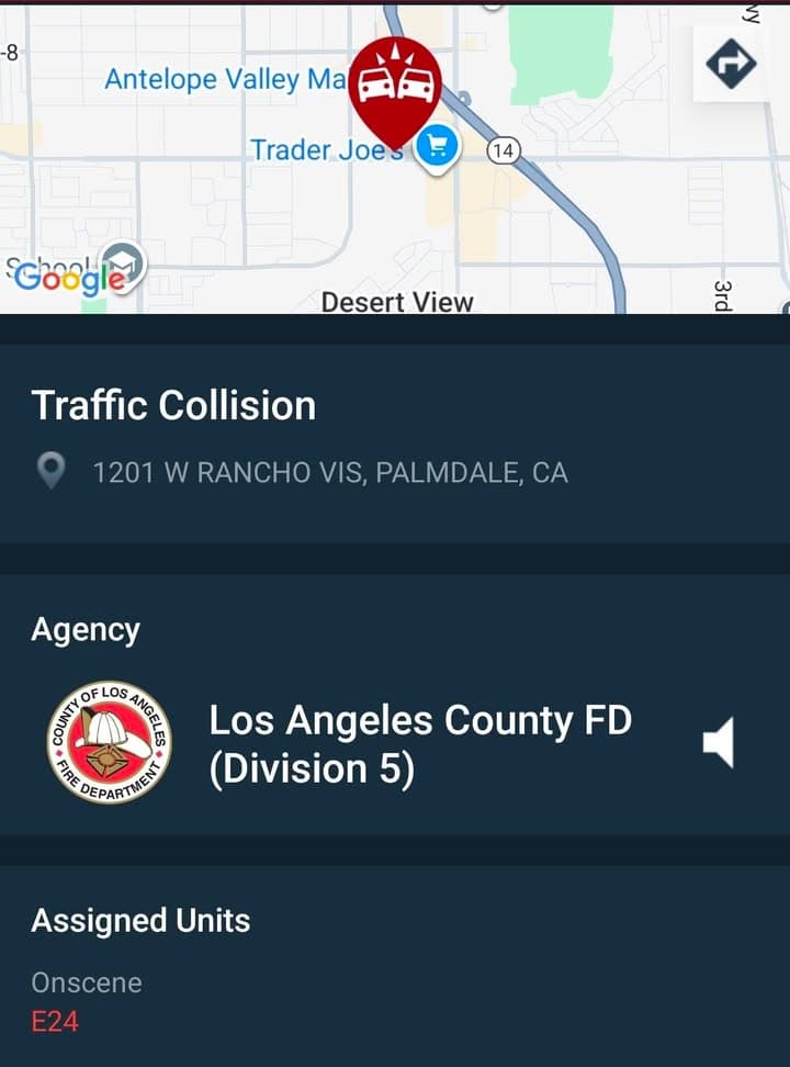 901T/902R....1201 Rancho Vista Blvd at AT&T parking lot....two vehicle collision....sheriff and FD...