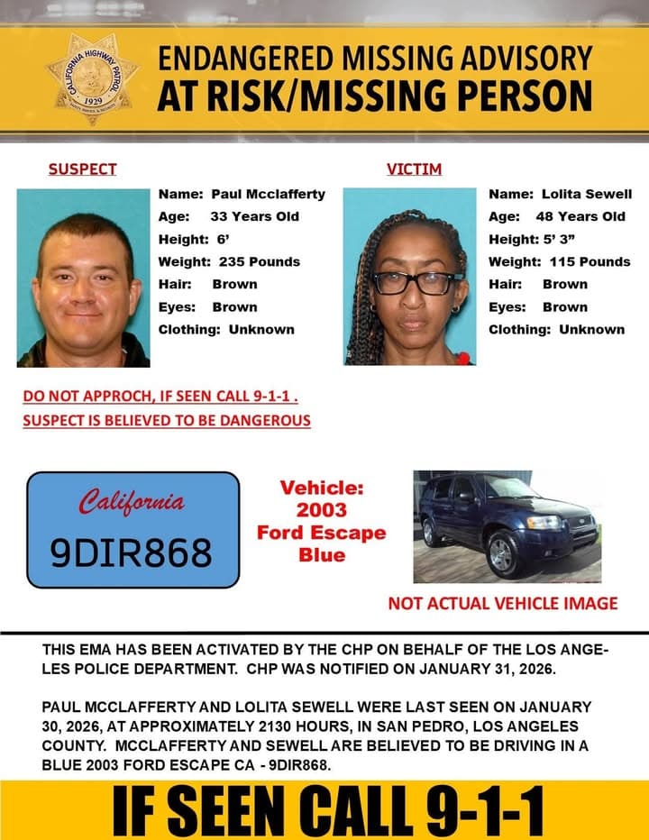 ENDANGERED MISSING ALERT - Los Angeles County Last seen: S. Cabrillo Avenue...