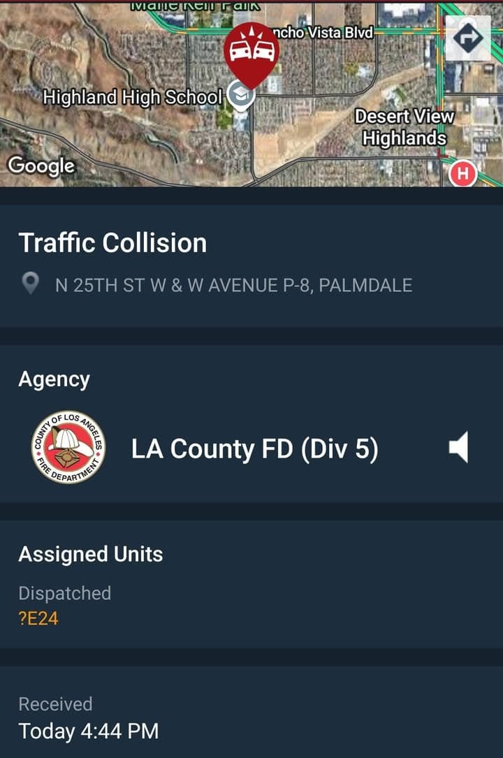 901T/902R....27th Street West and Avenue P-8....traffic collision reported, unknown how many vehicles...