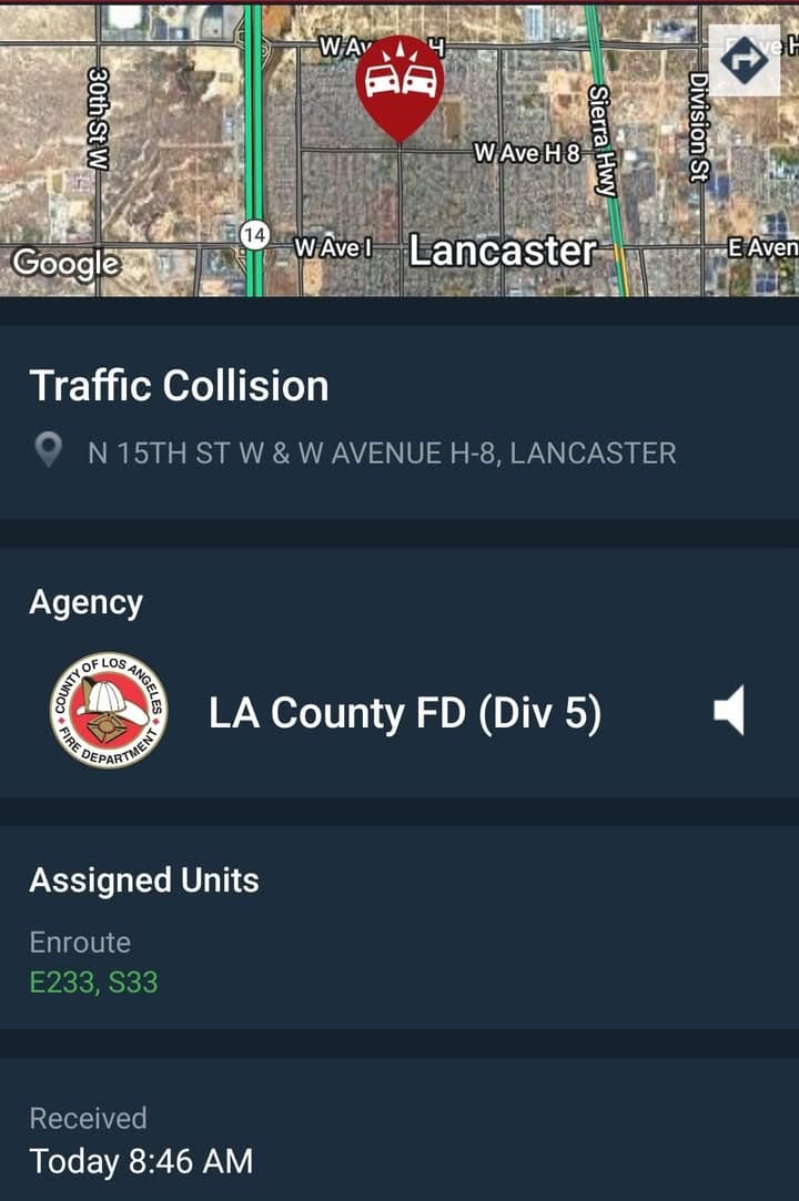 902T/902R....15th Street West and Avenue H-8.....two vehicle collision, white Honda vs black...
