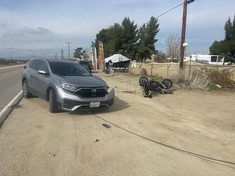 11-79.....116th Street East and Avenue T....motorcycle vs vehicle....CHP, FD, and sheriff enroute...