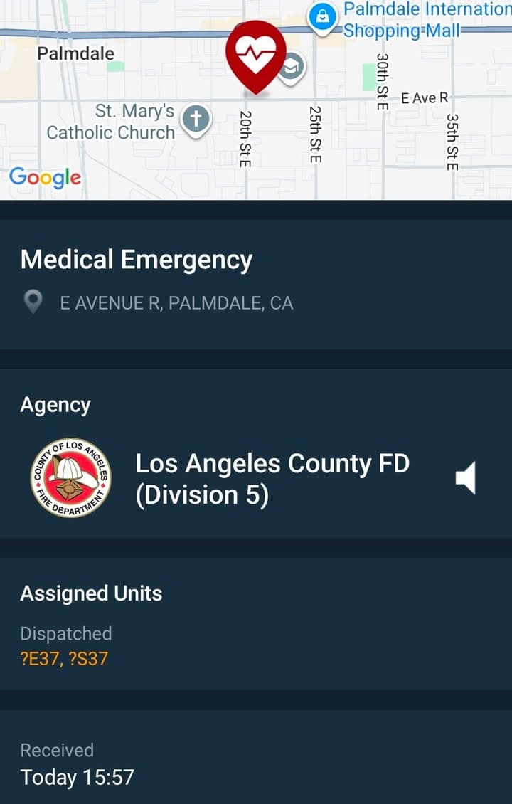 929/902R....2137 East Avenue R at Palmdale High School....male student unresponsive in parking...