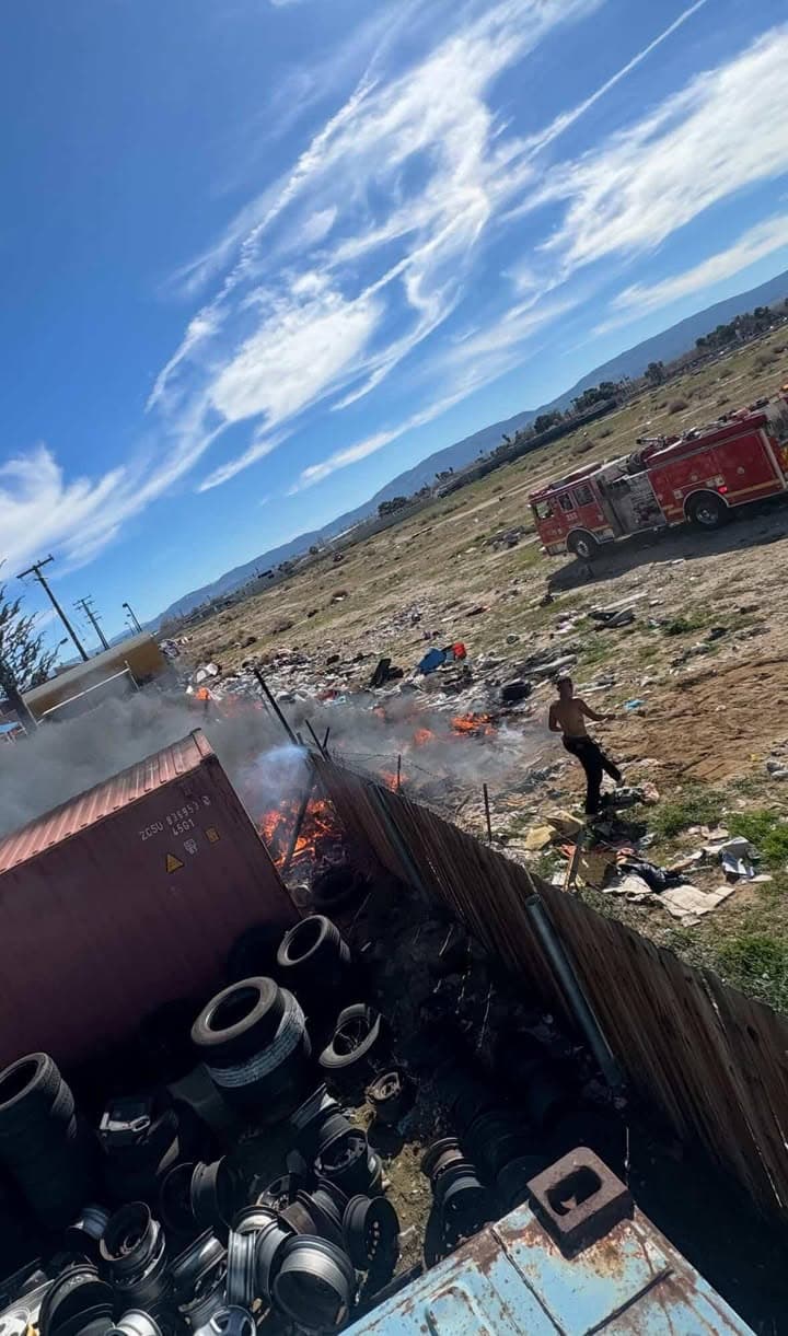 Fire started by transients behind Primo's Tires on Divison Street and Avenue...