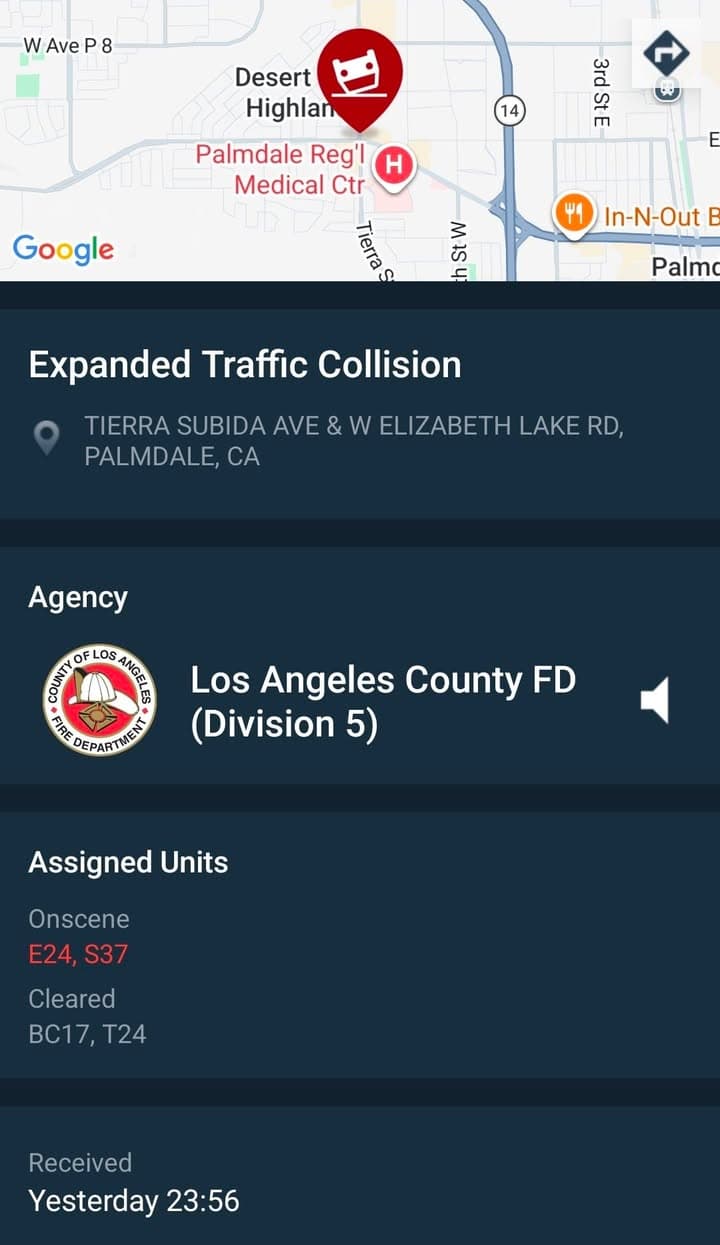 902T/902R....Tierra Subida and Palmdale Blvd....overturned vehicle....bystanders trying to get occupants out of...