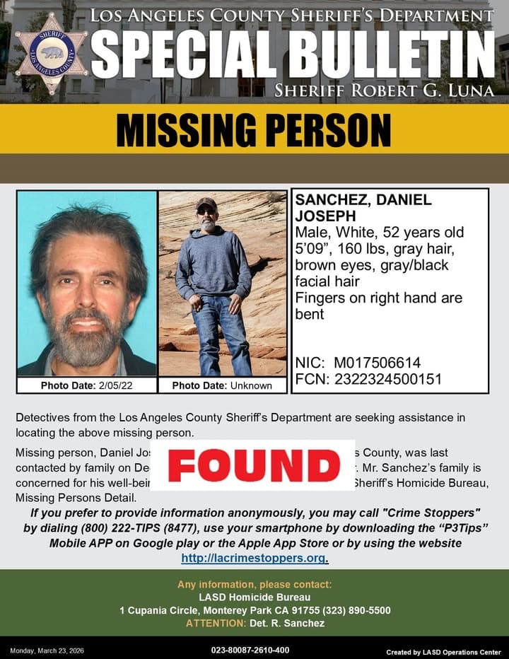 *UPD FOUND* #LASD is Asking for the Public's Help Locating Missing Person,...