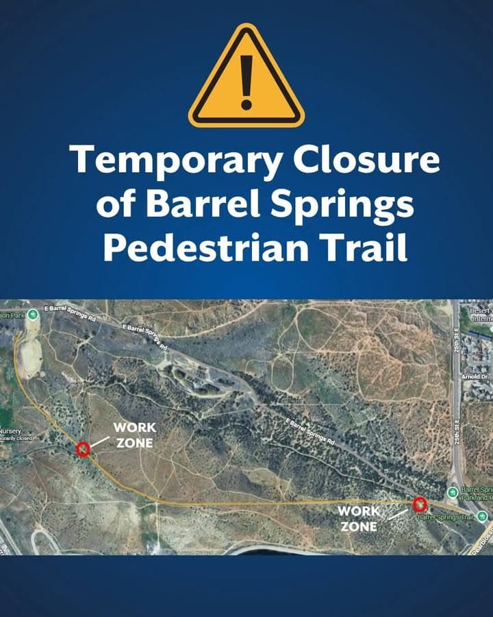 🚧 Temporary Closure of Barrel Springs Pedestrian Trail 🚧 from City of...