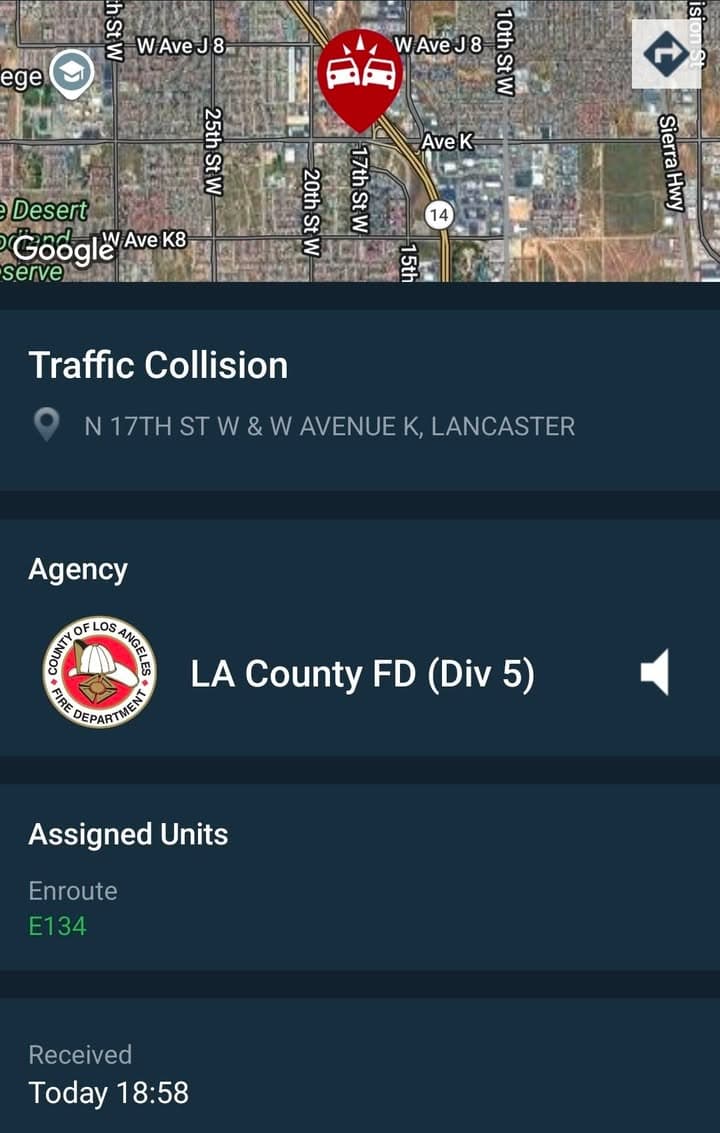 902T/902R....17th Street West and Avenue K.....two vehicle collision....sheriff and FD enroute code...
