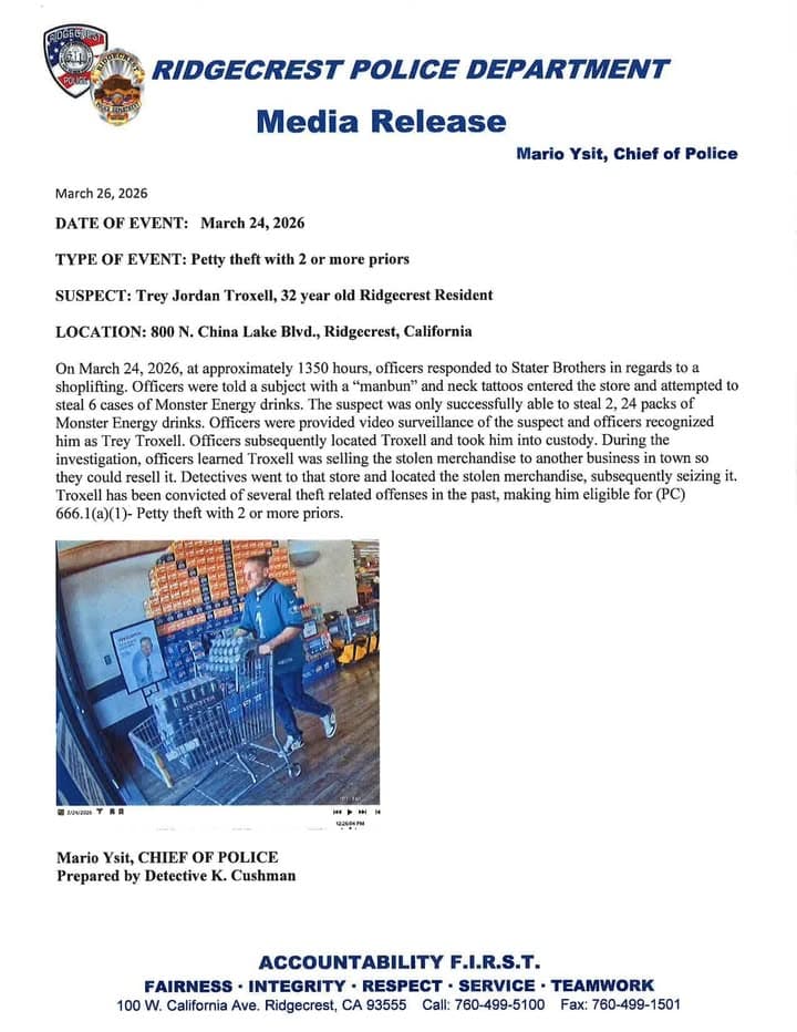 PRESS RELEASE March 26, 2026 DATE OF EVENT: March 24, 2026 TYPE...