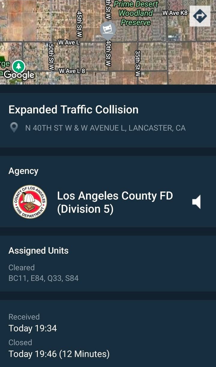 902T/902R....Avenue L and 40th Street West....two vehicle collsion, parties possibly trapped.....sheriff and...