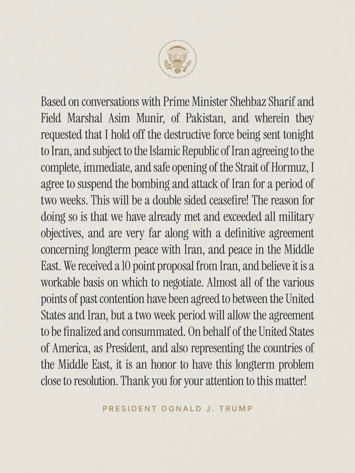 repost from The White House President Donald J. Trump makes a statement...