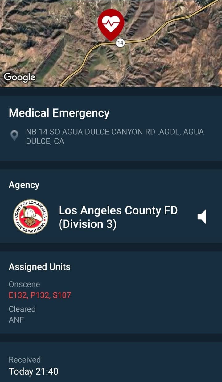 CHP Newhall currently out with a suicidal male on the southbound at...