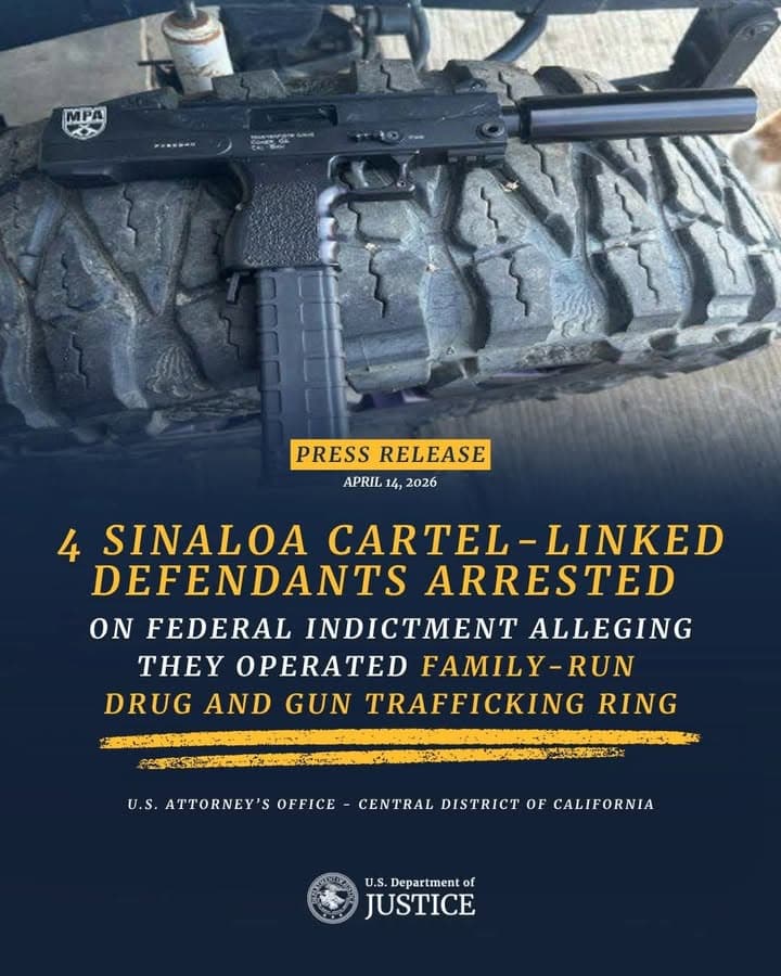 From The United States Department of Justice Yesterday law enforcement arrested four...