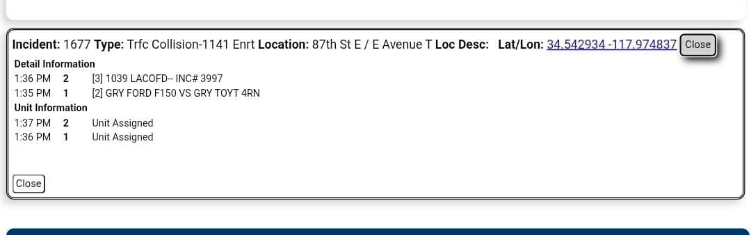 11-79....87th Street East and Avenue T....two vehicle collision, gray F-150 vs gray...