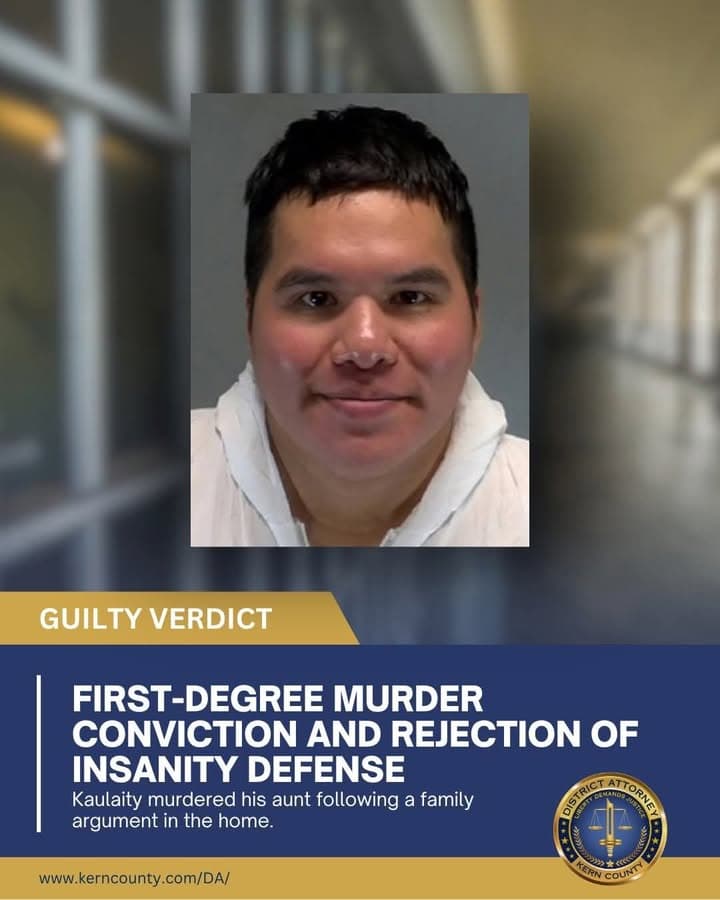 A Kern County jury found Christopher Kaulaity guilty of the First-Degree Murder...