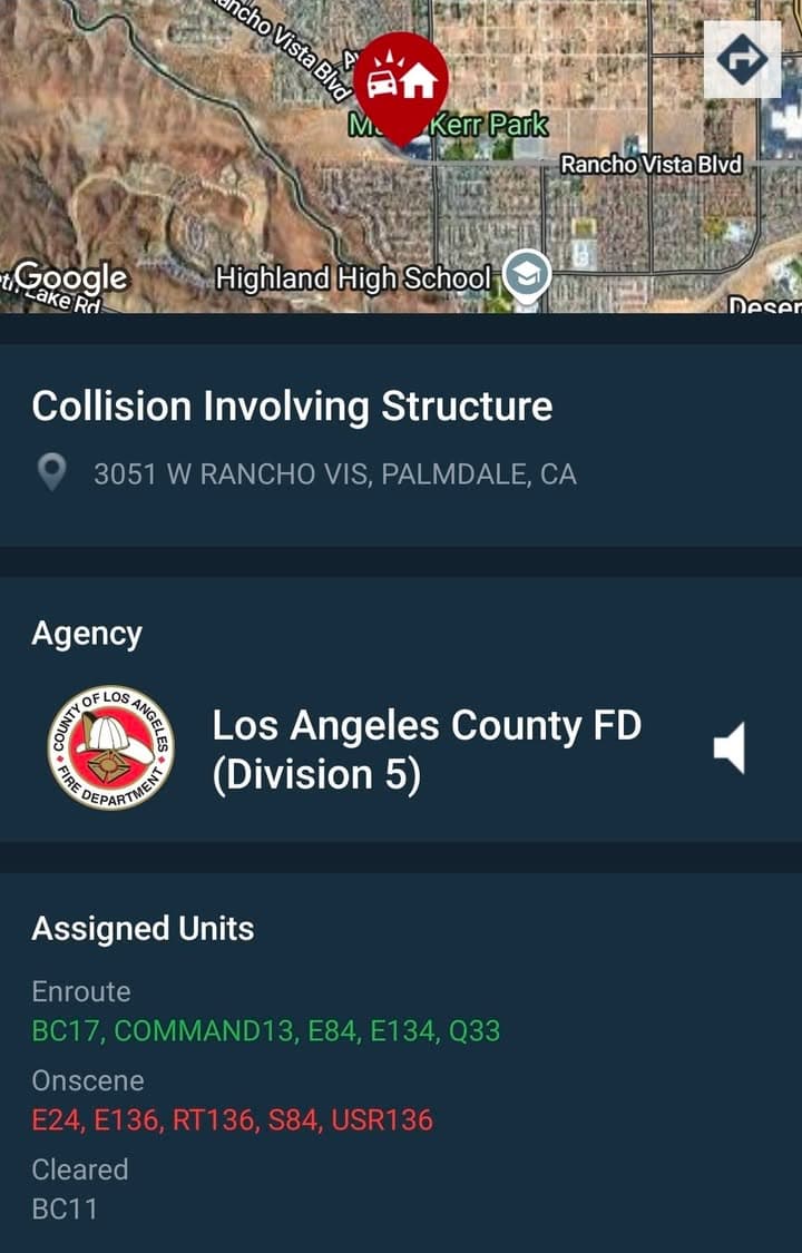 902T/902R....30th Street West and Rancho Vista Blvd....vehicle into El Pollo Loco....sheriff and...