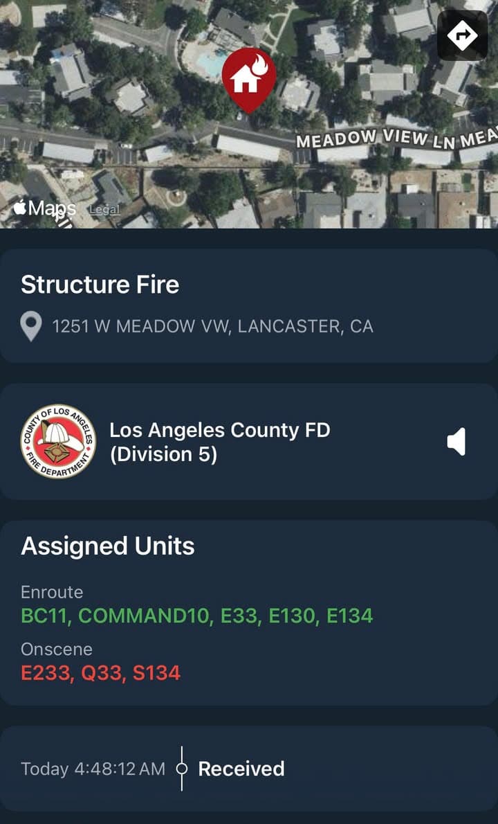 904S…1251 W. Meadow View…reported structure fire…Sheriff and FD enroute code 3 UPDATE:...