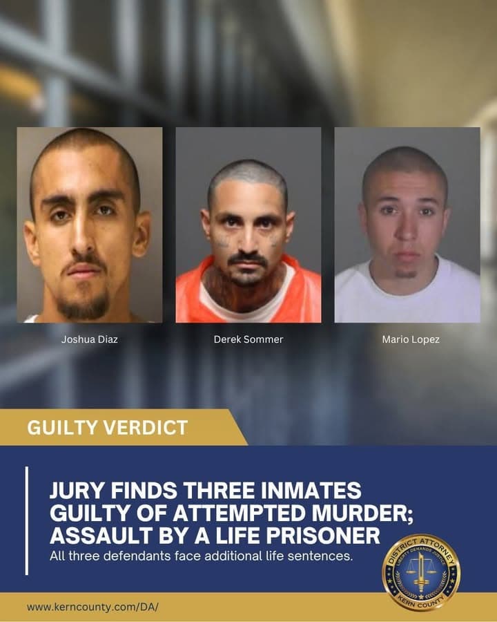 Three prison inmates are facing additional life sentences after a Kern County...