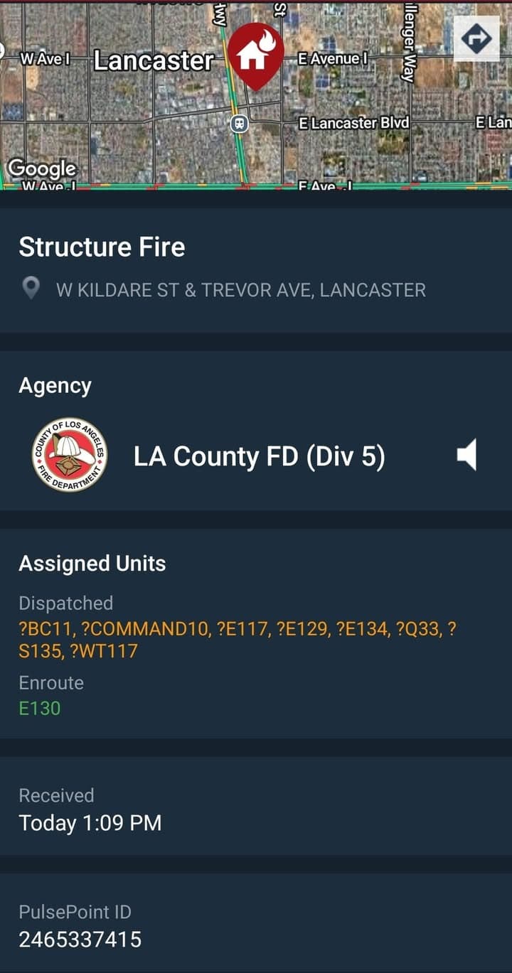 904S....Trevor Avenue and Kildare....reported structure fire....sheriff and FD enroute code 3